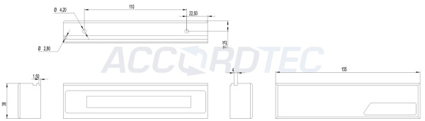 ML-200K Premium Black с планкой, Электромагнитный замок ACCORDTEC, 200 кг, накладной